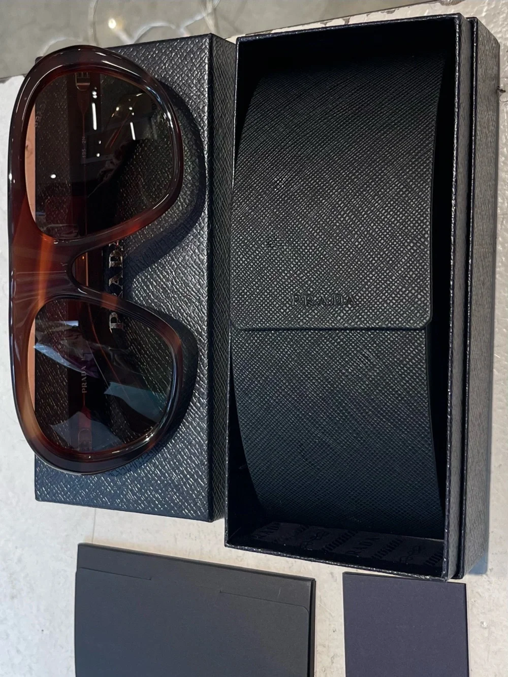 Prada Brown Gradient Acetate Sunglasses with Dark Lenses